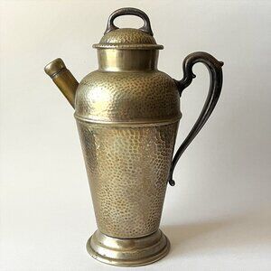 Vintage Cocktail Shaker Hammered Nickel Silver Silver Plated Barware